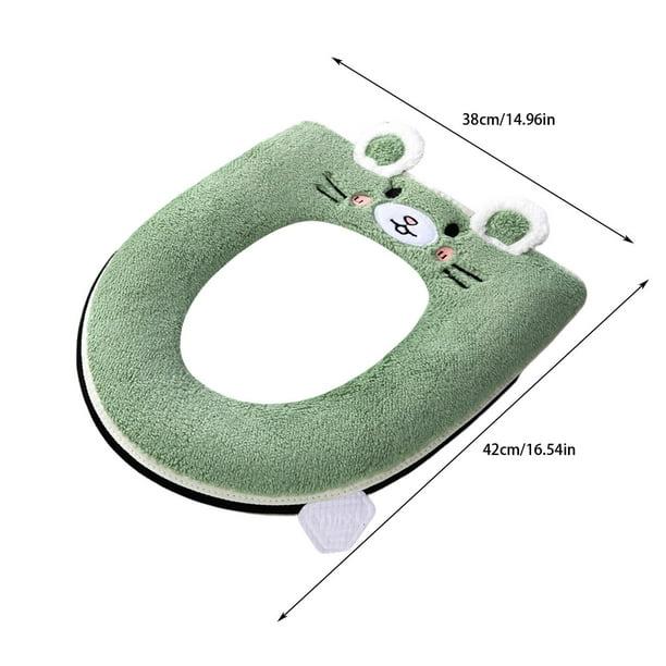 Husă Premium Verde pentru Capac Toaletă cu Pluș Moale – Groasă, Impermeabilă, cu Fermoar | Confort 4 Sezoane