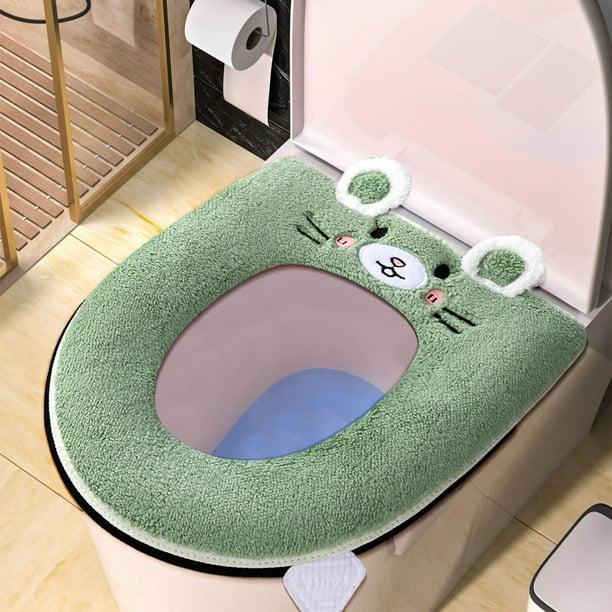 Husă Premium Verde pentru Capac Toaletă cu Pluș Moale – Groasă, Impermeabilă, cu Fermoar | Confort 4 Sezoane