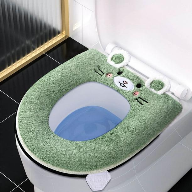 Husă Premium Verde pentru Capac Toaletă cu Pluș Moale – Groasă, Impermeabilă, cu Fermoar | Confort 4 Sezoane