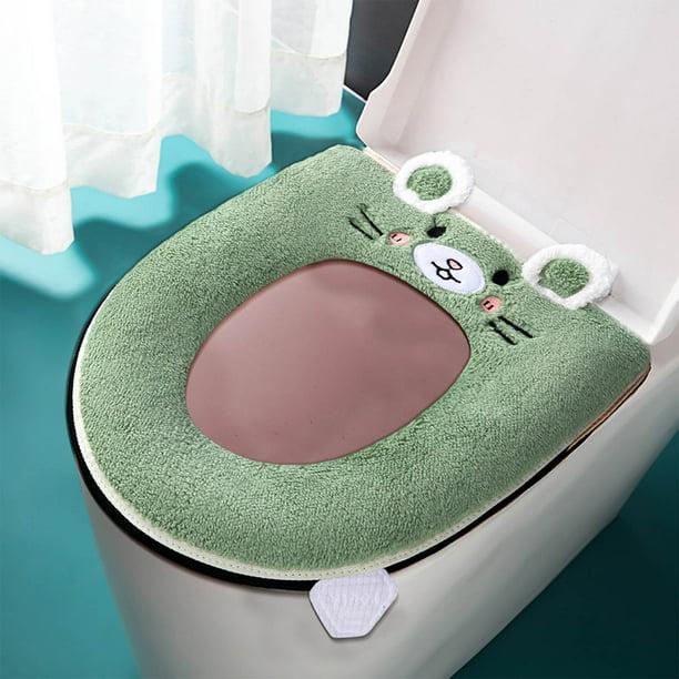 Husă Premium Verde pentru Capac Toaletă cu Pluș Moale – Groasă, Impermeabilă, cu Fermoar | Confort 4 Sezoane